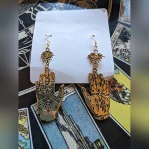 NEW Palm Reading dangle earrings